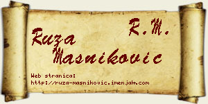 Ruža Masniković vizit kartica